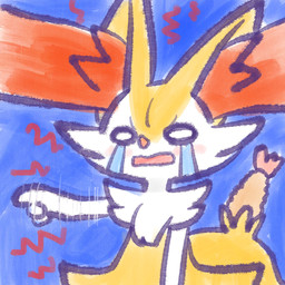 ambiguous_anthro ambiguous_gender anthro biped blush blush_stickers bodily_fluids crying dipstick_tail emanata empty_eyes food front_view gesture hand_gesture markings motion_lines object_in_tail open_mouth pointing shrimp_(food) simple_background solo standing tail tail_markings tears annyui0611 nintendo pokemon braixen canid generation_6_pokemon mammal pokemon_(species) 1:1 2024 digital_media_(artwork) digital_painting_(artwork) half-length_portrait hi_res japanese_description painting_(artwork) portrait translated_description watercolor_(artwork)