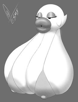 areola bedroom_eyes big_breasts bikini bikini_top breasts clothing female huge_breasts hyper hyper_breasts hyper_lips lips narrowed_eyes nipple_outline not_furry seductive solo swimwear thick_lips two-piece_swimsuit supermoonshroom mario_bros nintendo boo_(mario) ghost spirit absurd_res hi_res monochrome