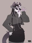 5_fingers alternative_fashion anthro breasts clothed clothing eyebrows eyelashes female fingers goth hair horn solo charmrage american_opossum demon mammal marsupial 2021 digital_media_(artwork) hi_res