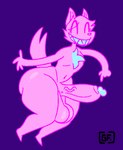 anthro balls big_balls big_butt big_penis butt chest_tuft curvy_figure eyes_closed femboy floating front_view fur genitals gesture hand_gesture huge_balls huge_butt huge_penis long_tail male navel nude penis pink_body pink_fur pointing pointing_at_penis saggy_balls smile solo tail tuft vein veiny_penis voluptuous ghostfuckrr aimkid_(copyright) soft_fuzzy_man_(aimkid) canid canine ghost mammal spirit 2024 signature