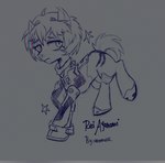 bodysuit clothing female female_feral feral grey_background pilot_suit plugsuit simple_background skinsuit solo star tight_clothing hasbro my_little_pony neon_genesis_evangelion rei_ayanami equid equine horse mammal pony sketch