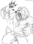 abs angry black_pawpads breaking_restraints chain claws featureless_crotch male pawpads roaring sharp_teeth simple_background solo teeth unobtrusive_watermark wide_eyed hkluterman kyoht_luterman mythology canid canine canis mammal mythological_canine mythological_creature werecanid werecanine werecreature werewolf wolf monochrome sketch watermark