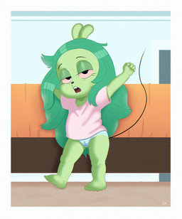 anthro camel_toe clothed clothing female hair long_hair nipples open_mouth panties shirt solo standing stretching tail tired topwear underwear yawn young young_anthro young_female fajikiwi cartoon_network ok_k.o.!_let's_be_heroes fink_(ok_k.o.!_lbh) mammal mouse murid murine rodent absurd_res hi_res