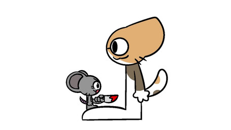 ambiguous_gender anthro blood bodily_fluids death_scream fur knife multicolored_body multicolored_fur perfectly_cut_scream screaming simple_background size_difference stab stabbing_another kb545 buster_jam calico_cat domestic_cat felid feline felis mammal murid murine rodent 16:9 2d_animation animated colored digital_media_(artwork) frame_by_frame meme short_playtime widescreen