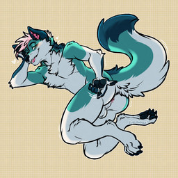 anthro anus backsack balls beckoning bedroom_eyes blush butt chest_tuft claws fur genitals gesture gesturing_at_viewer hair half-closed_eyes hand_gesture looking_at_viewer looking_back male narrowed_eyes nude pawpads paws perineum raised_tail seductive simple_background smile solo tail teeth tongue tongue_out tuft conditional_dnp electroporn rustle canid canine fox mammal 1:1 digital_media_(artwork) hi_res
