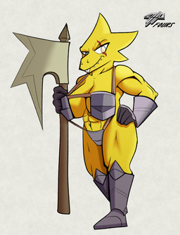 alphys alternate_universe armor axe bikini_armor female fours_(artist) melee_weapon muscular muscular_female unconvincing_armor underswap undertale video_games weapon
Rating: Questionable
Score: 0
User: fours
Date: April 25, 2019 alphys alternate_universe armor axe bikini_armor female fours_(artist) melee_weapon muscular muscular_female unconvincing_armor underswap undertale video_games weapon
Rating: Questionable
Score: 0
User: fours
Date: April 25, 2019