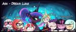 banner cake camera cider dessert eyewear female food glasses group hair horn multicolored_hair neko_heart purple_hair text two_tone_hair lumineko friendship_is_magic hasbro my_little_pony mythology coco_pommel_(mlp) dream_luna fan_character moondancer_(mlp) photo_finish_(mlp) princess_celestia_(mlp) princess_luna_(mlp) rarity_(mlp) twilight_sparkle_(mlp) earth_pony equid equine horse mammal mythological_creature mythological_equine pony unicorn digital_media_(artwork) english_text