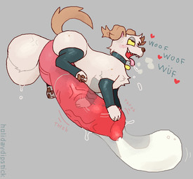 3_toes afterimage ahegao animal_genitalia animal_noises animal_penis ball_tuft balls big_balls big_butt big_penis blush bodily_fluids breath brown_ears brown_nose brown_pawpads brown_tail butt canine_genitalia canine_penis catch_condom chest_tuft clothing collar condom cum cumshot digitigrade dripping ejaculation erection excessive_cum excessive_genital_fluids eyeshadow feet feral filled_condom freckled_butt freckled_face freckled_shoulders freckles fur genital_fluids genital_focus genitals green_pupils grey_background hair heart_symbol huge_balls huge_penis hyper hyper_balls hyper_genitalia hyper_penis knot knotted_penis latex latex_clothing latex_legwear latex_stockings legwear looking_pleasured makeup male masturbation mostly_nude motion_lines nails open_mouth open_smile orgasm panting pawpads paws penile penile_masturbation penis penis_focus pink_inner_ear pink_tongue pupils quadruped red_penis saliva saliva_drip saliva_on_tongue sexual_barrier_device sharp_teeth side_view simple_background smile solo stockings sweat sweatdrop sweaty_balls sweaty_genitalia sweaty_penis tail tan_body teeth throbbing throbbing_penis toes tongue tuft vein veiny_balls veiny_penis wearing_condom woof_(sound_effect) yellow_sclera conditional_dnp holidaydipstick hollie_(holidaydipstick) canid canine canis domestic_dog mammal 2024 aliasing digital_media_(artwork) shaded watermark nonbinary_(lore)