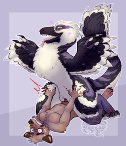 anthro anthro_on_feral anthro_penetrating anthro_penetrating_feral bestiality cowgirl_position cyclone_(zotz) duo feathers female female_feral female_on_top feral feral_penetrated from_front_position interspecies larger_feral male male/female on_bottom on_top penetration sex sharp_teeth size_difference tail teeth vaginal vaginal_penetration atomic52 thylus dasyuromorph dinosaur dromaeosaurid feathered_dinosaur feathered_scalie mammal marsupial prehistoric_species recently_extinct_species reptile saurischian scalie theropod thylacine hi_res