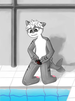 anthro chastity_bulge chastity_device corruption goo_transformation latex latex_transformation liquid_latex lock_bulge lock_symbol male null_bulge permanent_chastity_device slime solo transformation floofer_qwq changed_(video_game) tiger_shark_(changed) aquatic fish goo_creature living_latex mammal requiem_shark shark tiger_shark hi_res
