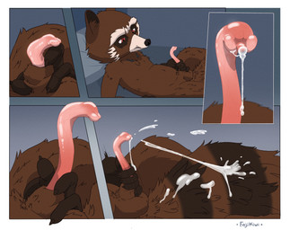 anatomically_correct anatomically_correct_genitalia anatomically_correct_penis animal_genitalia animal_penis anthro balls becoming_erect bed bed_sheet bedding bodily_fluids close-up cum cum_drip cum_on_own_tail cum_on_self cum_on_tail dripping erection furniture genital_fluids genitals male masturbation motion_lines navel nude nude_anthro nude_male penile penile_masturbation penis penis_tip pillow raccoon_penis sheath solo stroking_penis tail fajikiwi guardians_of_the_galaxy marvel rocket_raccoon mammal procyonid raccoon absurd_res hi_res