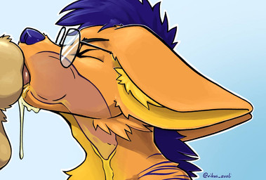 anthro bodily_fluids deep_throat duo eyewear fur genital_fluids genitals glasses knot knotting male male/male male_peeing oral oral_knotting oral_penetration orange_body orange_fur peeing peeing_inside penetration penis penis_in_mouth swallowing_urine urine urine_in_mouth watersports x-ray_view yellow_urine vikas cerffou loof canid canine canis mammal