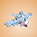 1:1 abdominal_bulge absurd_res ambiguous_gender animal_dildo animal_genitalia animal_sex_toy articuno ass_up avian avian_butt ball_gag bent_over blue_body blue_feathers bodily_fluids bound cloaca cloaca_juice cloacal cloacal_penetration dildo dildo_in_cloaca dildo_insertion equine_dildo feathered_wings feathers feral furgonomics furry-specific_piercing gag generation_1_pokemon genital_fluids genital_piercing genitals gradient_background hi_res knotted_dildo legendary_pokemon loonertick mask nintendo penetration piercing pink_cloaca pokemon pokemon_(species) sex_toy sex_toy_in_cloaca sex_toy_insertion simple_background solo spread_wings tail tail_feathers white_body white_feathers wing_piercing wings