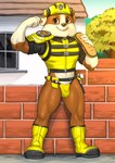 anthro armor belt biceps black_clothing black_shirt black_topwear boots bottomless brick_wall brown_body brown_eyes brown_fur brown_nose building bulge clothed clothing construction_worker countershading fangs flexing food footwear fur hammer hard_hat headgear helmet house jockstrap low_wall male muscular muscular_arms muscular_male muscular_thighs orange_eyes plant sandwich_(food) shadow shirt shoes shrub small_tail smile solo submarine_sandwich tail tan_body tan_fur teeth tongue tongue_out tool_belt tools topwear tree triceps underwear vest wall_(structure) yellow_clothing yellow_jockstrap yellow_topwear yellow_underwear yellow_vest diacordst paw_patrol rubble_(paw_patrol) bulldog canid canine canis domestic_dog english_bulldog mammal mastiff molosser 2022 hi_res