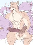 abs anal anal_fingering anthro aroused balls bathym_(tas) bed bedroom better_version_at_source big_muscles big_penis blush canid canine canis demon domestic_cat duo erection felid feline felis fingering fingering_partner foreskin fur furniture genitals glans hi_res humanoid_genitalia humanoid_penis lifewonders living_tail male mammal masturbation morning muscular muscular_male nude on_bed open_mouth pecs penile penile_masturbation penis pubes purple_body purple_fur retracted_foreskin sex sitri_(tas) sitting tail tokyo_afterschool_summoners tongue tongue_out unretracted_foreskin unusual_anatomy unusual_tail vein veiny_penis wolf yawn yunu38