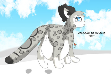 ambiguous_gender ambiguous_prey belly big_belly endosoma female feral fur genitals huge_belly quadruped safe_vore snow talking_to_prey text unbirthing vaginal vore vulva willing_prey vextrix felid leopard mammal pantherine snow_leopard 2024 3:2 digital_media_(artwork) english_text