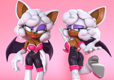 anthro black_coded boots breasts butt cleavage clothed clothing curly_hair eyeshadow female footwear fur gloves green_eyes hair handwear high_heeled_boots high_heels lipstick looking_at_viewer makeup membrane_(anatomy) membranous_wings purple_eyeshadow shoes solo white_body white_fur wings m0lag sega sonic_the_hedgehog_(series) rouge_the_bat bat mammal 2025 3d_(artwork) digital_media_(artwork) hi_res