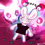 angry anthro chibi clothed clothing collar female group silly smile text bunnyv0 lagomorph leporid mammal rabbit 1:1 hi_res