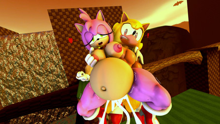 anthro balls belly big_breasts bodily_fluids breasts clothing cum cum_inflation cum_inside duo female fur genital_fluids genitals gloves green_eyes hair handwear inflation male male/female nipples nude penetration penis pink_body sex text boiboi9999 sega sonic_the_hedgehog_(series) amy_rose sonic_the_hedgehog super_sonic eulipotyphlan hedgehog mammal 16:9 3d_(artwork) 4k absurd_res digital_media_(artwork) english_text hi_res source_filmmaker_(artwork) widescreen