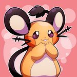 ambiguous_gender black_body black_fur feral fur orange_body orange_fur smile solo tail tail_tuft tuft whiskers yellow_body yellow_fur erroremma nintendo pokemon dedenne generation_6_pokemon mammal pokemon_(species) rodent 1:1