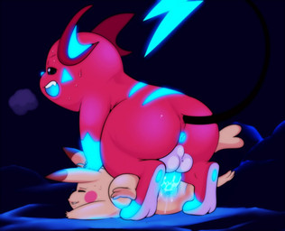 alternate_color anus backsack balls bioluminescence bodily_fluids butt cleft_tail cum cum_in_vagina cum_inside duo erection eyes_closed female female_penetrated feral genital_fluids genitals glowing glowing_anus glowing_flesh glowing_genitalia glowing_nose glowing_penis glowing_tongue hand_on_head male male/female male_penetrating male_penetrating_female nude open_mouth orgasm penetration penis pinned pinned_head pinned_to_ground pinning_down sex simple_background sweat tail tongue vaginal conditional_dnp erobos nintendo pokemon fan_character generation_1_pokemon mammal pikachu pokemon_(species) raichu rodent digital_media_(artwork)