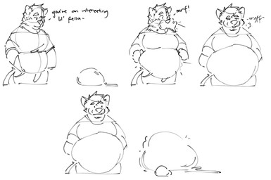 ambiguous_gender anthro belly big_belly dialogue force_feeding forced inflation slime_inflation solo text vore weight_gain butterontoast domestic_cat felid feline felis mammal slime_(blob) 2023 digital_drawing_(artwork) digital_media_(artwork) english_text hi_res monochrome sequence sketch