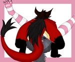 anthro blush claws cyrox- duo female fur male male/female male/male randoroa surprise tail teasing_with_tail warmers unknown_artist mythology dragon mythological_creature mythological_scalie nardoragon scalie hi_res