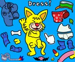 anthro eyes_closed fur genitals male nude open_mouth penis smile solo teeth_showing tongue_showing whiskers yellow_body yellow_fur nishi_oxnard nintendo warioware spitz_(warioware) domestic_cat felid feline felis mammal 6:5