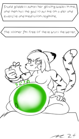 anthro dialogue hair long_hair male pregnant pregnant_anthro pregnant_male stripes text dirtymac mac-daddy domestic_cat felid feline felis mammal pantherine tiger 4:7 absurd_res black_and_white greyscale hi_res monochrome sketch sketch_page