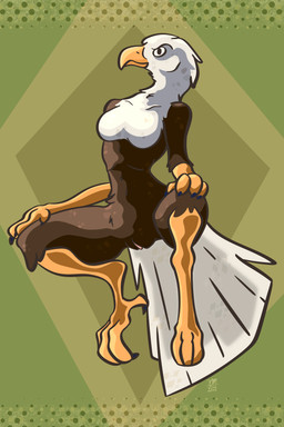 anthro beak breasts digitigrade feathers featureless_breasts feet female floating genitals hands_on_knees hands_on_legs looking_at_viewer non-mammal_breasts nude nude_anthro nude_female simple_background small_breasts solo tail tail_feathers talons toes vulva wingless_avian vike_mike accipitrid accipitriform avian bald_eagle bird eagle sea_eagle 2:3 absurd_res digital_drawing_(artwork) digital_media_(artwork) hi_res