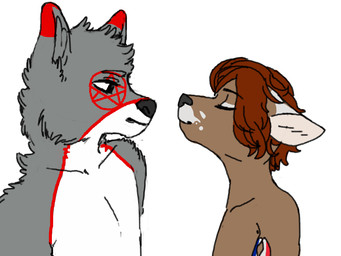 anthro duo embarrassed eye_contact eyelashes eyes_closed female fur hair happy kiss_on_lips kissing licking looking_at_another looking_down looking_pleasured male male/female open_mouth simple_background tattoo tongue tongue_out inventor_(artist) canid canine canis mammal wolf 2020 2d_animation 4:3 animated digital_media_(artwork) frame_by_frame