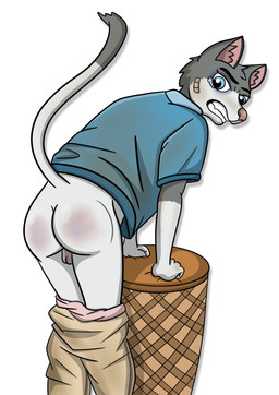 anthro butt_slap discipline male punishment slap solo spanking young fmws canid canine mammal absurd_res hi_res