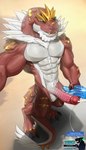 abs anthro balls big_penis bodily_fluids cum cum_on_ground cumshot digitigrade ejaculation erection genital_fluids genitals looking_at_viewer male muscular muscular_male nude pecs penetrable_sex_toy penis selfie sex_toy solo todex nintendo pokemon fossil_pokemon generation_6_pokemon pokemon_(species) tyrantrum hi_res