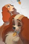 2021 :o azzai bird_dog black_nose brown_body brown_eyes brown_fur canid canine canis cocker_spaniel collar collar_tag countershade_fur countershading dated digital_drawing_(artwork) digital_media_(artwork) disney domestic_dog eyebrows eyelashes eyes_closed female female_feral feral fluffy fluffy_ears fur hunting_dog lady_(lady_and_the_tramp) lady_and_the_tramp mammal markings open_mouth paws shaded simple_background solo spaniel sparkles surprise tan_body tan_fur teeth watermark white_background wide_eyed