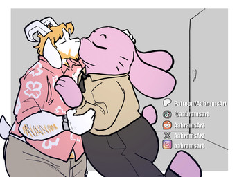 2_horns abstract_background aloha_shirt anthro arm_hair beard big_ears blonde_hair body_hair clock clothing duo eyes_closed facial_hair floppy_ears fur hair horn infidelity instagram_logo kissing long_ears making_out male male/male mature_anthro mature_male patreon_logo pattern_clothing pattern_shirt pattern_topwear pink_body pink_fur reddit_logo scut_tail shirt short_hair short_tail tail text tiktok_logo topwear watch white_body white_fur wristwatch x_logo aabramsart cartoon_network deltarune instagram patreon reddit the_amazing_world_of_gumball tiktok undertale undertale_(series) x_(social_media) asgore_dreemurr richard_watterson boss_monster_(undertale) bovid caprine goat lagomorph leporid mammal rabbit 2026 artist_name crossover digital_drawing_(artwork) digital_media_(artwork) hi_res url watermark