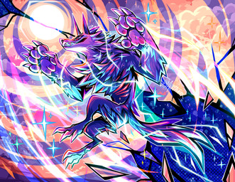 abstract_background anthro blue_body blue_fur claws cloud digitigrade fur grin male midair neck_tuft nude pawpads paws pointy_ears prick_ears sharp_teeth smile solo sun teeth tuft allorexx canid canine canis mammal wolf 2019 absurd_res colorful_theme digital_media_(artwork) hi_res