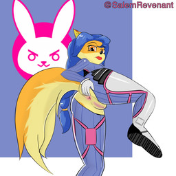 anthro anus big_butt blue_hair butt clothing cosplay costume female fur genitals hair looking_at_viewer orange_body orange_fur presenting presenting_anus presenting_vulva solo tight_clothing vulva salem_revenant sly_cooper_(series) sony_corporation sony_interactive_entertainment sucker_punch_productions carmelita_fox canid canine fox mammal 1:1 absurd_res hi_res superabsurd_res
