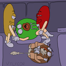 bdsm bodily_fluids bondage bound candy cum dessert eyewear female food forced genital_fluids glasses group hand_holding lips looking_pleasured male male/female mascot not_furry open_mouth rape restraints rope rope_bondage sex thick_lips vylfgor m&m's mars_incorporated brown_(m&m's) green_(m&m's) orange_(m&m's) red_(m&m's) food_creature humanoid living_candy living_m&m 2026 animated