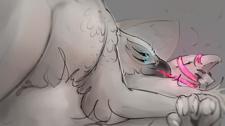 4_eyes arm_grab beak blue_eyes bodily_fluids close-up embarrassed eyelashes eyes_closed face_lick feathers female feral feral_on_feral glowing glowing_tongue head_grab licking long_tongue looking_at_another lying lying_on_another male male/female multi_eye naughty_face on_top perspective saliva simple_background tongue two_albino_crows mythology succubus_luxy avian bird gryphon hybrid mythological_avian mythological_creature 16:9 digital_drawing_(artwork) digital_media_(artwork) hi_res sketch widescreen