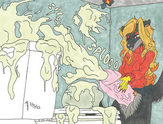 5_fingers after_vore anthro balls bathroom big_balls big_penis bite biting_lip black_balls black_body black_fur bodily_fluids bone bottomwear breasts claws clothed clothing cock_vore cum cum_vore digestion excessive_cum excessive_genital_fluids eyebrows fingers fur genital_fluids genitals green_eyes gynomorph hair humanoid_genitalia humanoid_penis inner_ear_fluff inside intersex looking_pleasured multicolored_body multicolored_fur orange_eyebrows penile penis pink_nose pink_penis public_restroom red_claws sharp_teeth shirt skirt skull solo tail tail_under_skirt tan_hair tan_inner_ear_fluff teeth toilet topwear tuft vein veiny_penis vore mikefox2400 nova_(mikefox2400) mammal mustelid otter