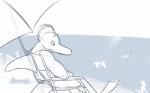 16:10 absurd_res anthro beach bored cetacean clothing comic dolphin hi_res lifeguard male mammal marine mohawk monochrome oceanic_dolphin outside sea seaside shirt swimwear tank_top toothed_whale topwear water weaselgrease widescreen zoop