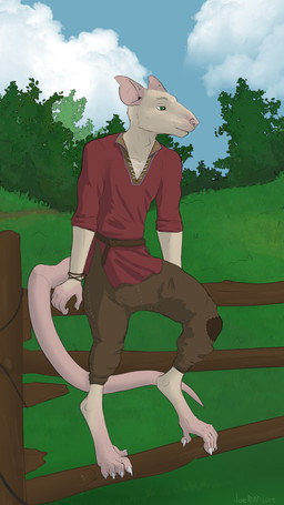 clothing male medieval shirt sitting solo topwear tunic joerat mammal murid murine rat rodent 4k 9:16 absurd_res hi_res
