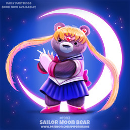 anthro blonde_hair boots bottomwear brown_body brown_fur clothed clothing crescent_moon crown female footwear fur gloves hair handwear headgear humor moon pun shoes skirt solo star text tiara visual_pun white_body white_fur piper_thibodeau sailor_moon_(series) toei_animation bear black_bear mammal moon_bear ursine digital_media_(artwork) digital_painting_(artwork) english_text painting_(artwork)