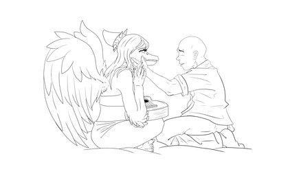 acoustic_guitar anthro bald barefoot bedding bottomwear claws clothing crop_top denim denim_bottomwear denim_clothing duo elbow_feathers eyelashes feathered_wings feathers feet female fingers guitar halter_top jeans kneeling male male/female midriff musical_instrument pants plucked_string_instrument shirt sitting smile snout string_instrument toe_claws toes topwear wings fuegosonic93 cavemanon_studios goodbye_volcano_high ko_op_(game_developer) snoot_game anon_(snoot_game) fang_(gvh) human mammal prehistoric_species pterosaur reptile scalie 2023 hi_res monochrome sketch