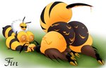 anthro areola ass_up big_areola big_breasts big_butt big_nipples breasts butt duo eyes_closed female food honey_(food) huge_areola huge_breasts huge_butt lying nipples nude on_front short_stack stinger thick_thighs worried nightmare-arts arthropod bee hymenopteran insect wasp hi_res