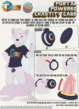 animal_genitalia animal_penis anthro balls brochure canine_genitalia canine_penis chastity_cage chastity_device flat_chastity_cage fur genitals instructions male pamphlet penis penis_tip portal_cage sheath text thinking_with_portals white_body white_fur pawprincess ozzy_(pawprincess) arctic_fox canid canine fox mammal true_fox absurd_res english_text hi_res