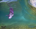 2014 alien digital_media_(artwork) discovery_channel disney dorsal_fin experiment_(lilo_and_stitch) fangs fin fish hi_res lilo_and_stitch marine meme purple_body purple_eyes screencap screencap_background shark_week sinker_(lilo_and_stitch) solo swimming teeth underwater water watermark wave zippo_(artist)