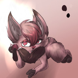 anthro ball_gag bdsm bondage bound butt female front_view fur gag hair harthrabbit heart_eyes heart_symbol inner_ear_fluff pink_background pink_body pink_ears pink_eyes pink_fur pink_hair pink_tail pose presenting riske simple_background solo tail tuft white_inner_ear white_inner_ear_fluff mystalker lagomorph leporid mammal rabbit 1:1 absurd_res hi_res pinup