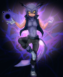 anthro clothed clothing electricity fur jacket male open_clothing open_jacket open_topwear purple_body purple_fur solo topless topwear yellow_eyes spicycherries sega sonic_the_hedgehog_(series) sonichu_(series) magi-chan eulipotyphlan hedgehog mammal hi_res source_request unavailable_at_source