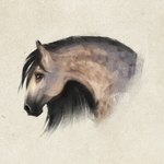 ambiguous_gender black_mane brown_eyes dappled_fur dappled_horse feral fur grey_body grey_fur horizontal_pupils logo mane mouth_closed pupils side_view simple_background solo martith equid equine horse mammal 1:1 2024 artist_logo bust_portrait colored digital_media_(artwork) digital_painting_(artwork) hi_res painting_(artwork) portrait shaded